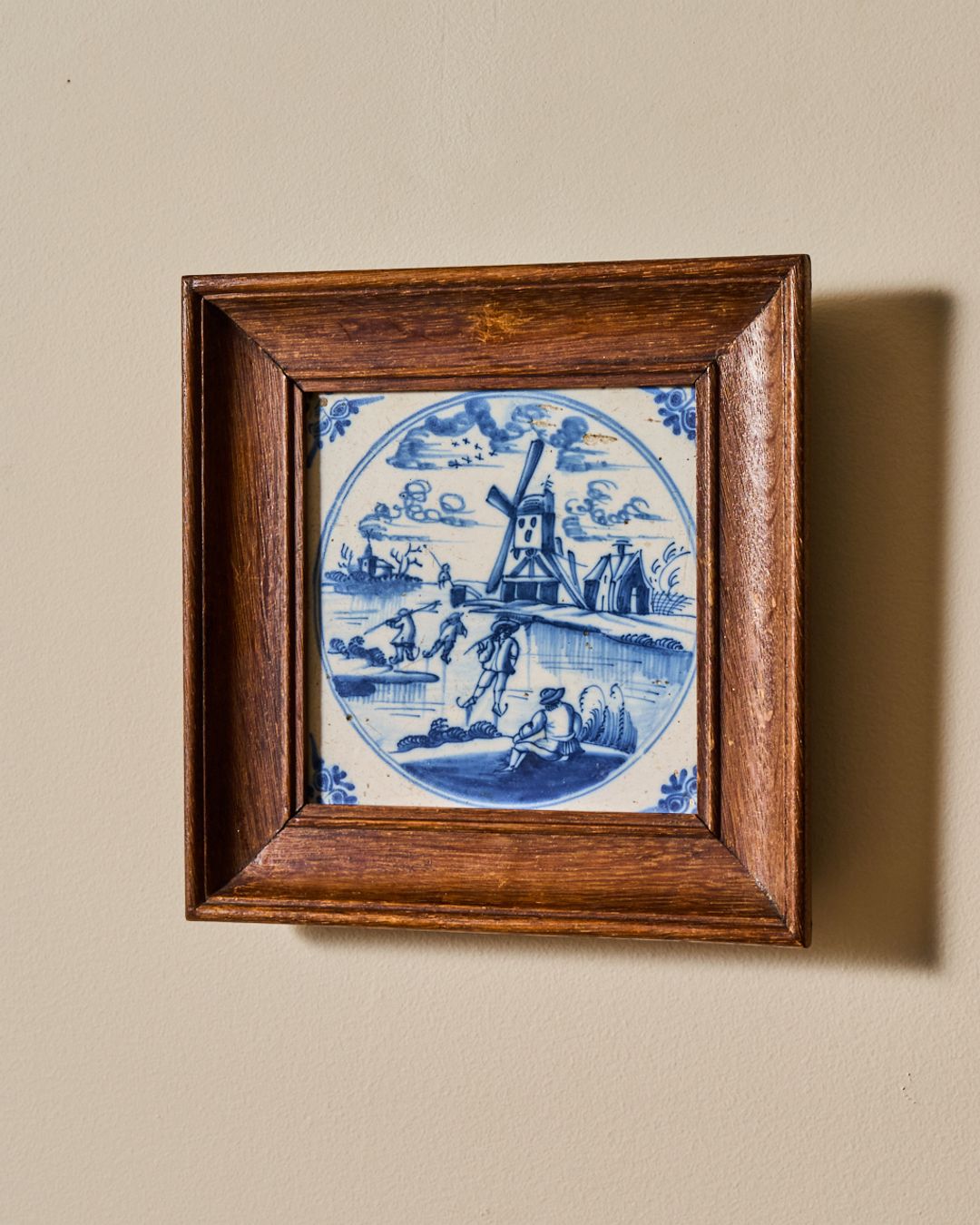17th c. Framed Delft Tile - II