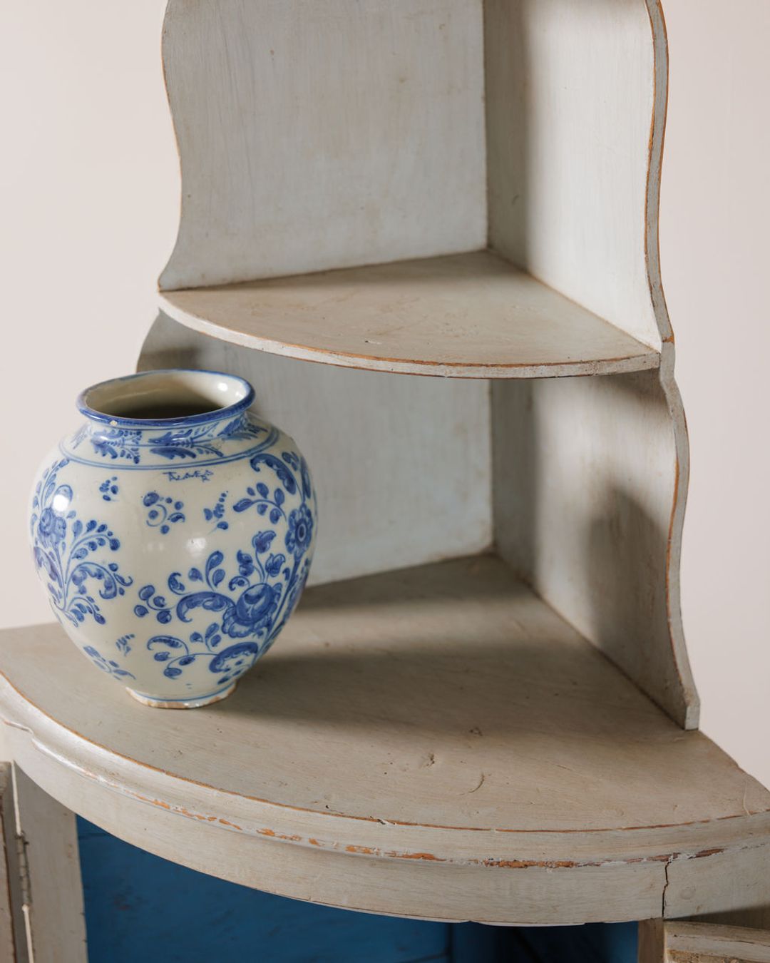 French Blue Corner Cabinet