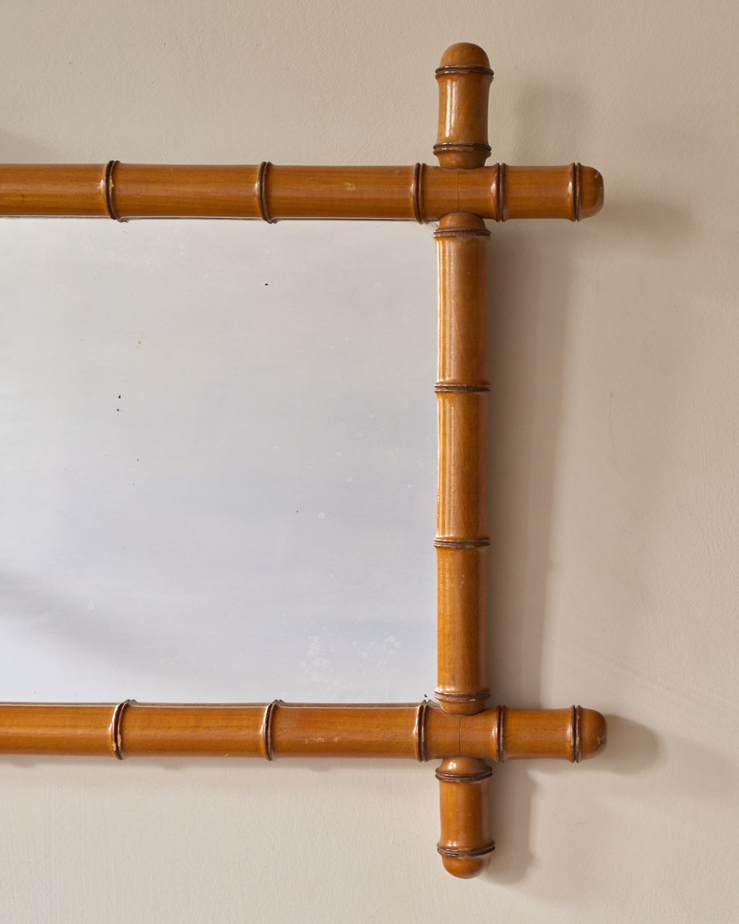 Horizontal Faux Bamboo Mirror