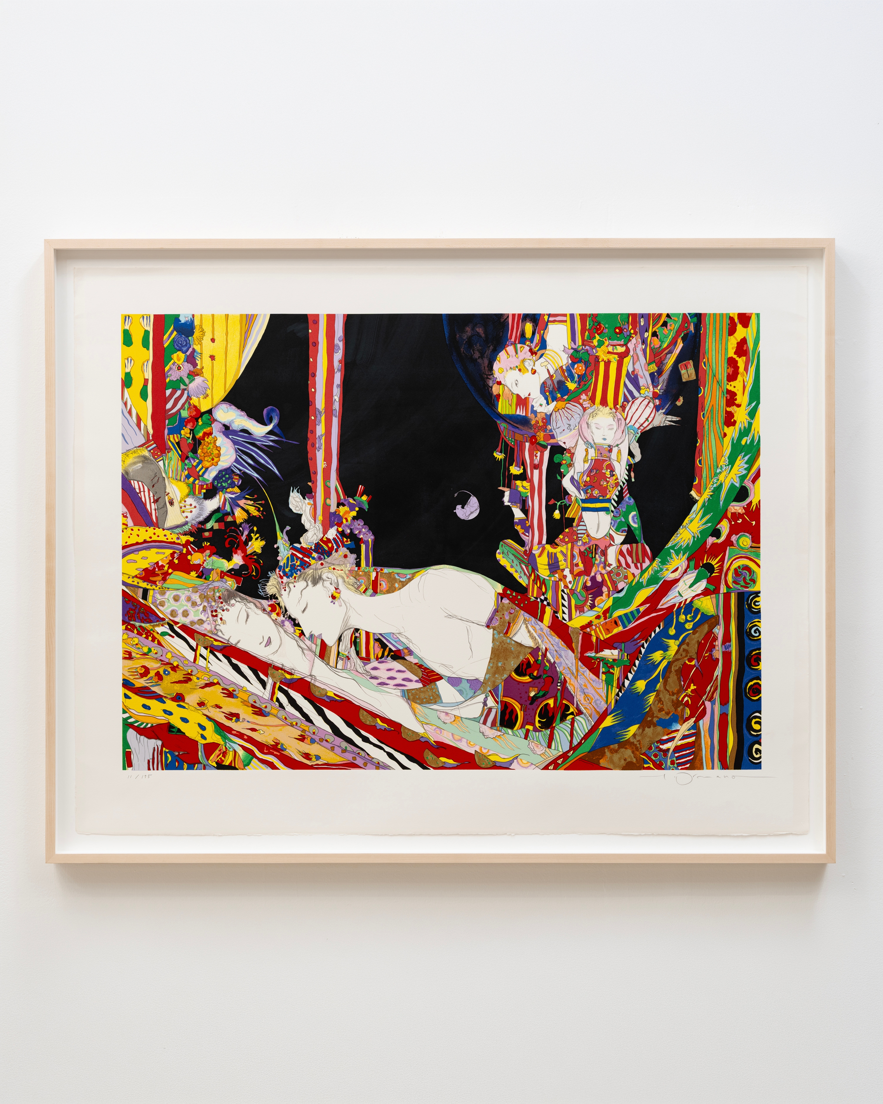 Yoshitaka Amano
Secret, 1996/1998
Silkscreen on BFK paper
36 5/8 x 47 1/4 in, 93 x 120 cm; 40 x 50 5/8 in, 101.6 x 128.6 cm (framed)
Edition of 175