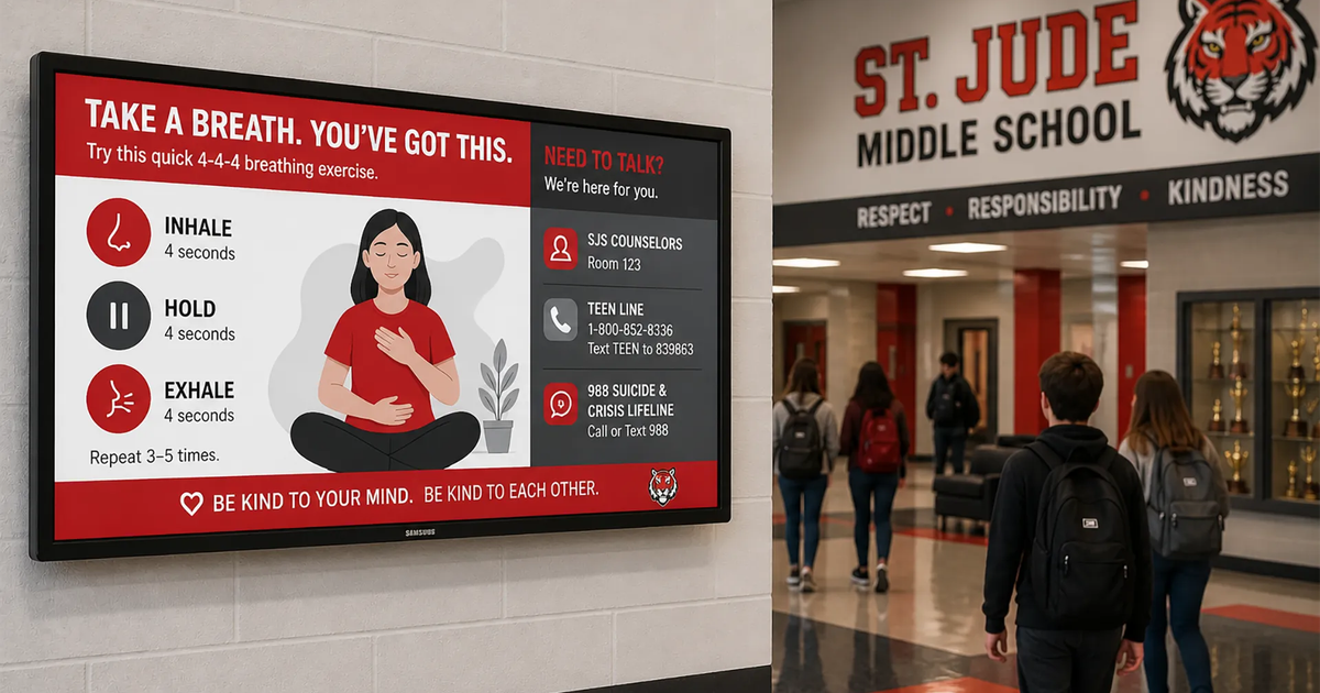 School digital signage SEL content