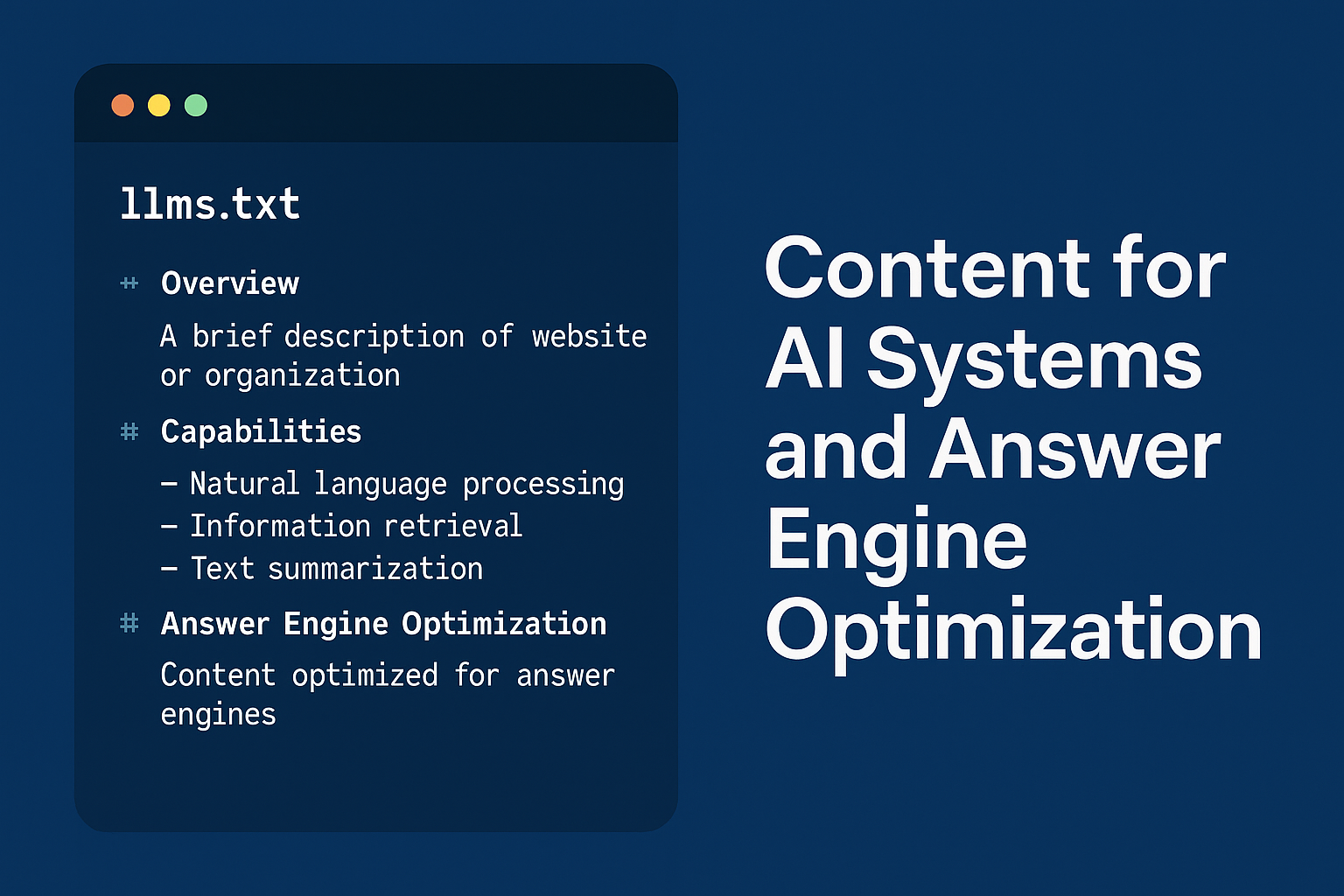 Content for AI Systems and Answer Engine Optimization