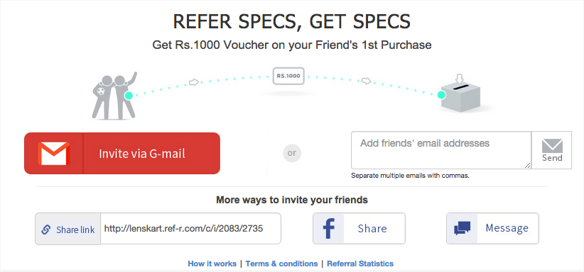 Lenskart refer a friend campaign