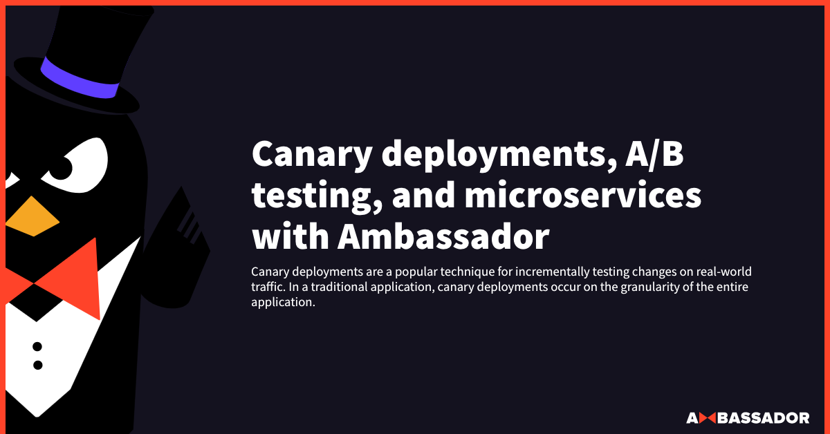 Thumbnail for resource: "Canary deployments, A/B testing, and microservices with Ambassador"