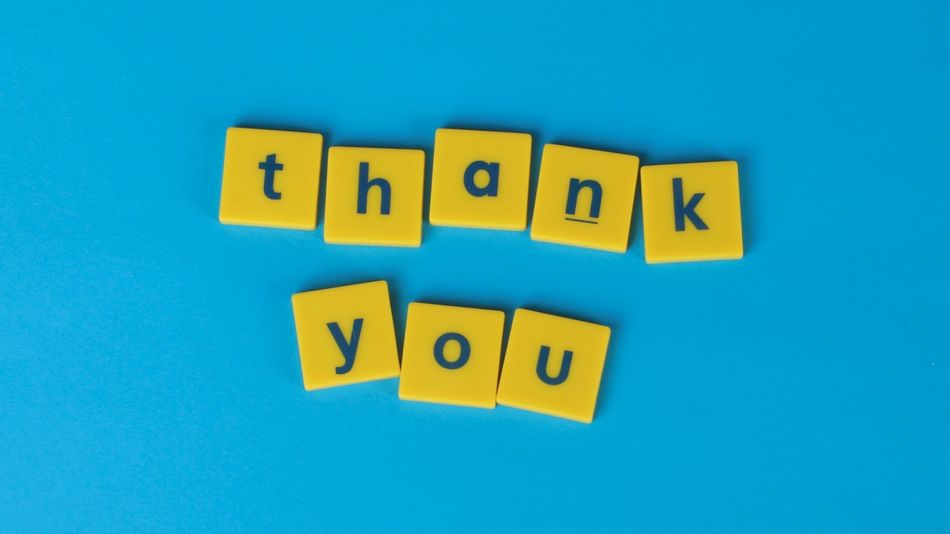 Thank you photo by Ann H from Pexels