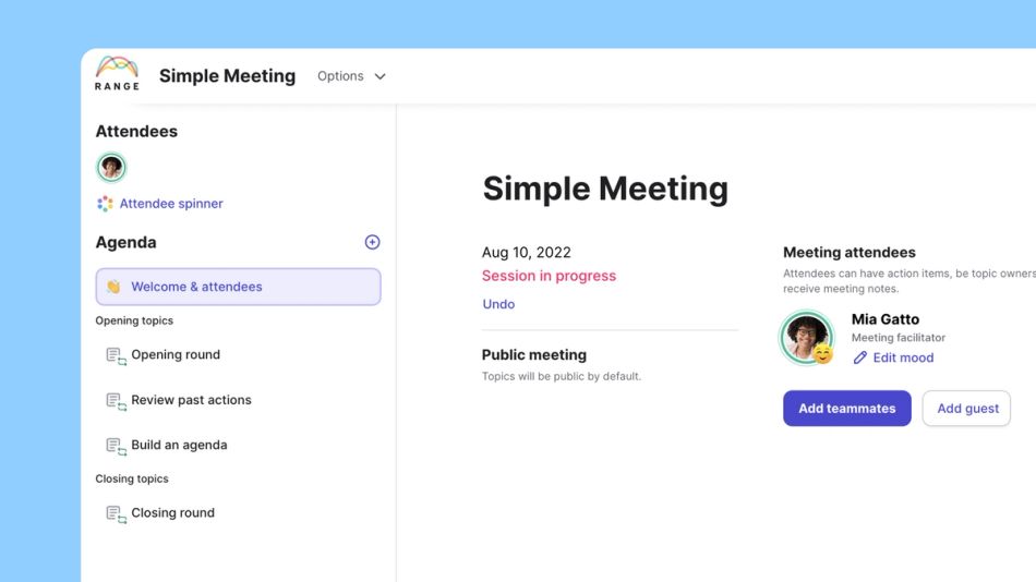 simple meeting agenda Range