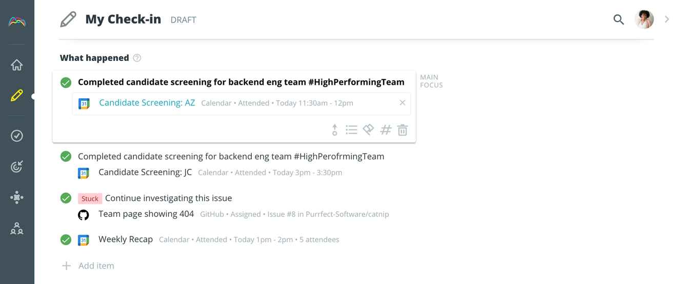 Using hashtags to attach tasks to objectives in Range