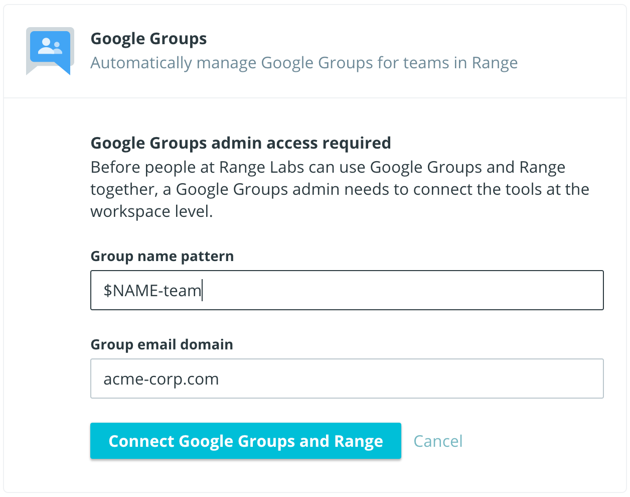 Sync Google Groups With Range Teams | Range