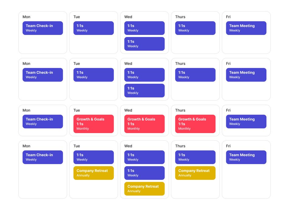 Visualization of Minn's monthly calendar