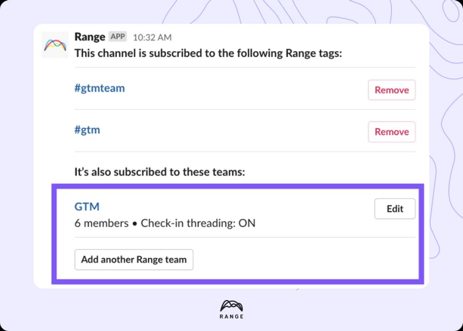 Range notification settings in Slack