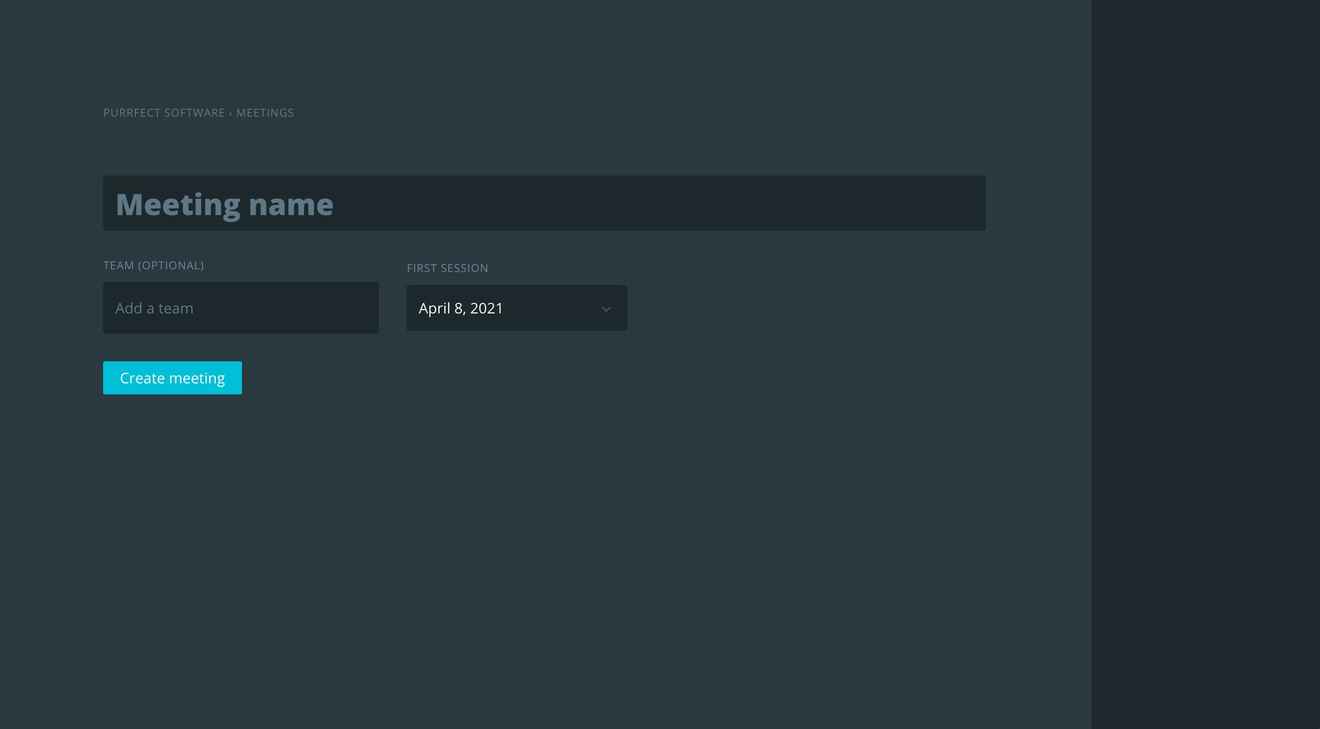 Creating a new meeting in Range