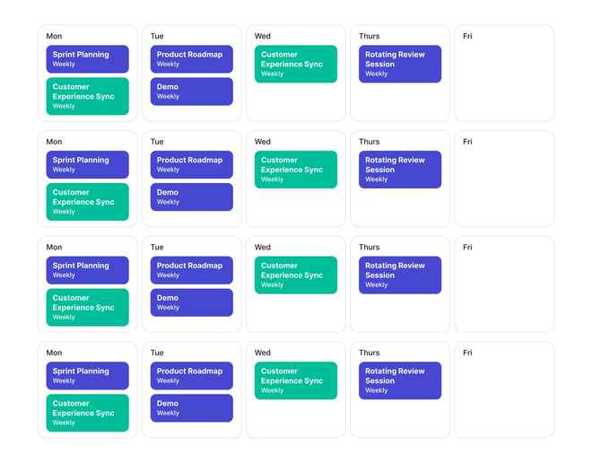 Image of Chris Bee's monthly calendar at Lessen
