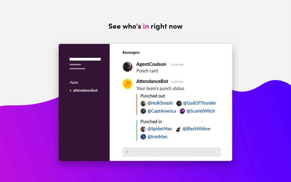 Collaboration tools for Slack – AttendanceBot