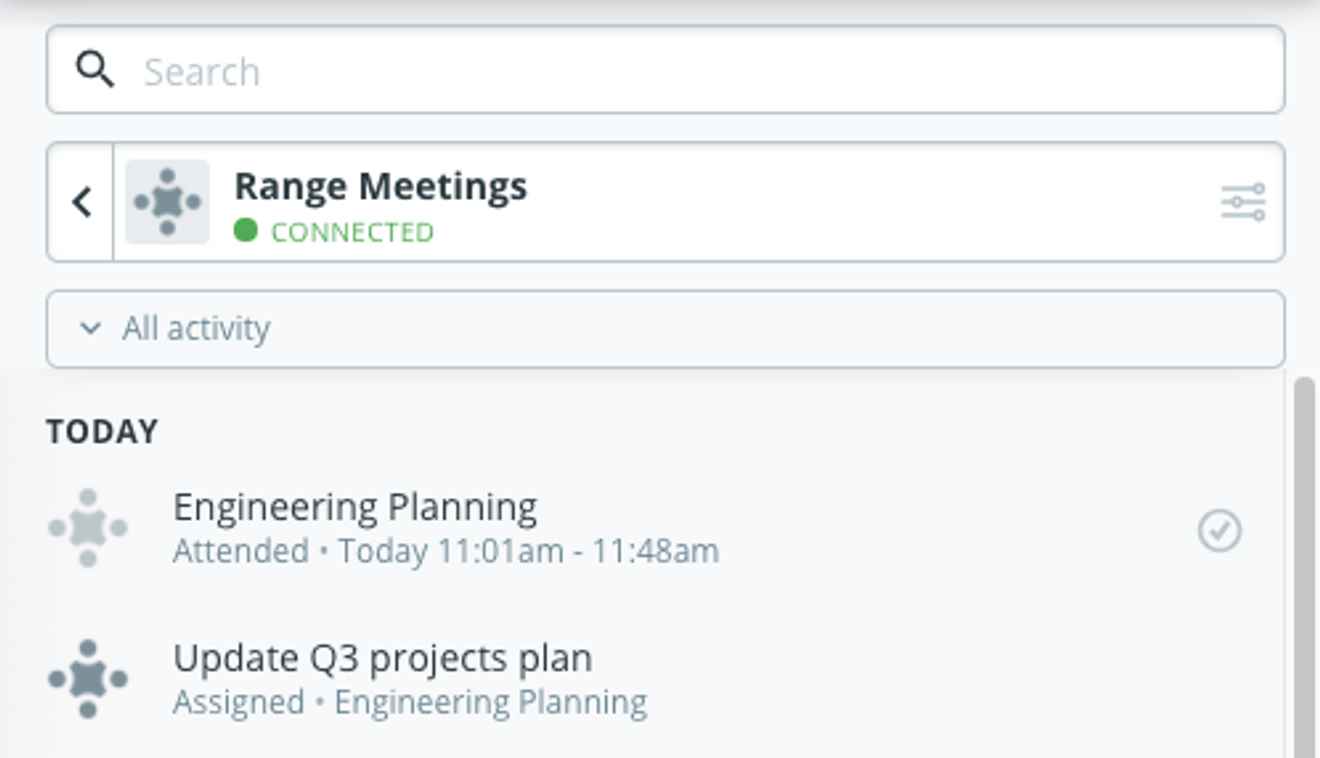 Check-in suggestions from Meetings in Range