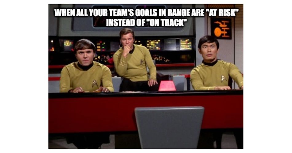 When all your team's goals in Range are "at risk" instead of "on track"