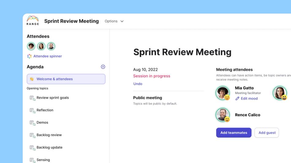 sprint review meeting template