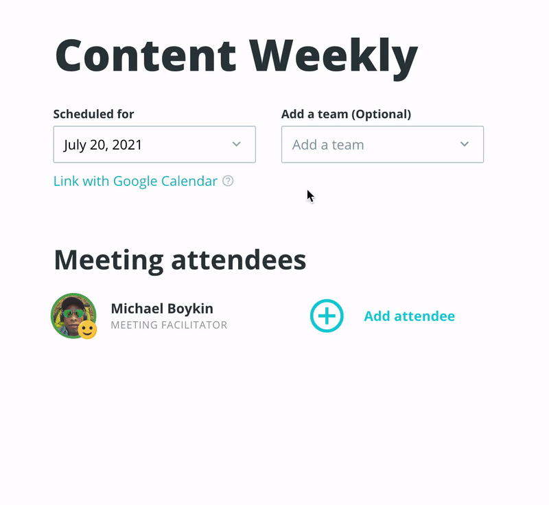Linking Google Calendar event to Range meeting