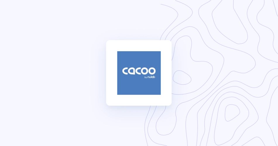 Cacoo logo with topographical design