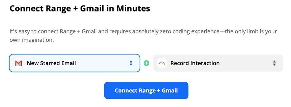 New Starred Email in Gmail to Activity in Range via Zapier