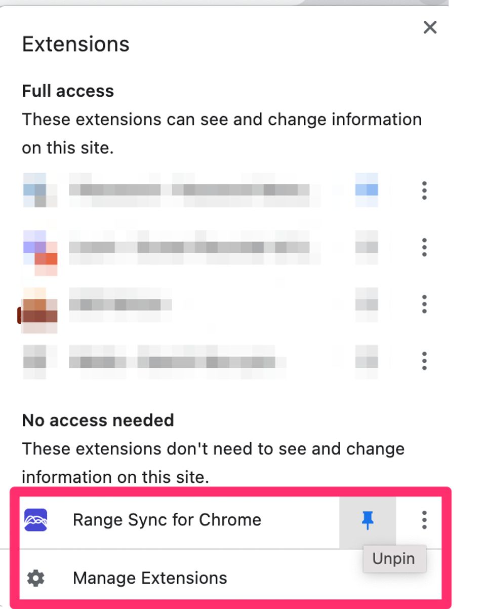 Range Chrome extension