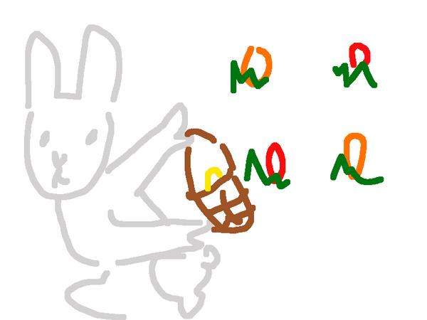 crude drawing of an easter bunny