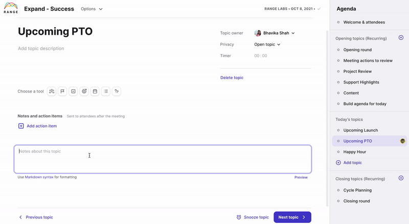 GIF of teammate inputting notes during meeting