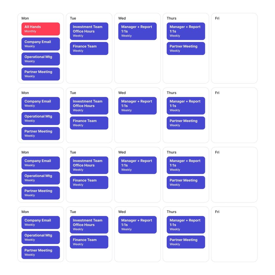 Visualization of Brett Berson's monthly calendar