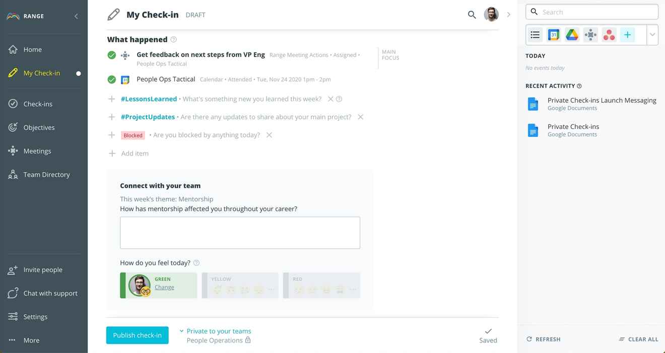 Making a Check-in private