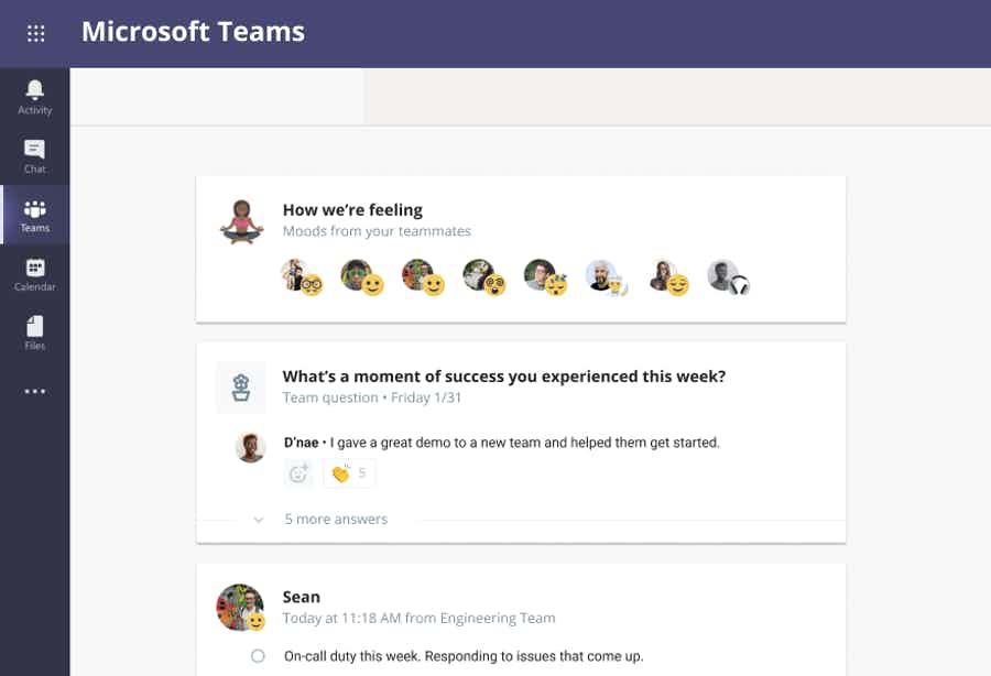 Check-ins delivered to your team channel
