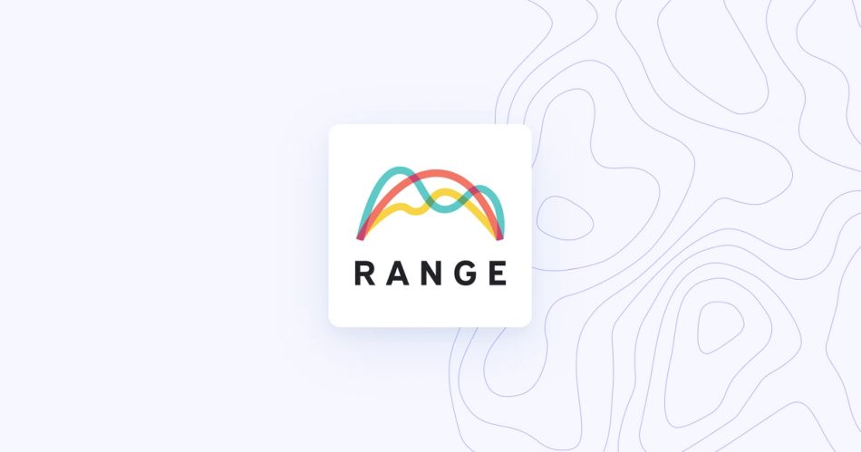 Range logo with a topographical design