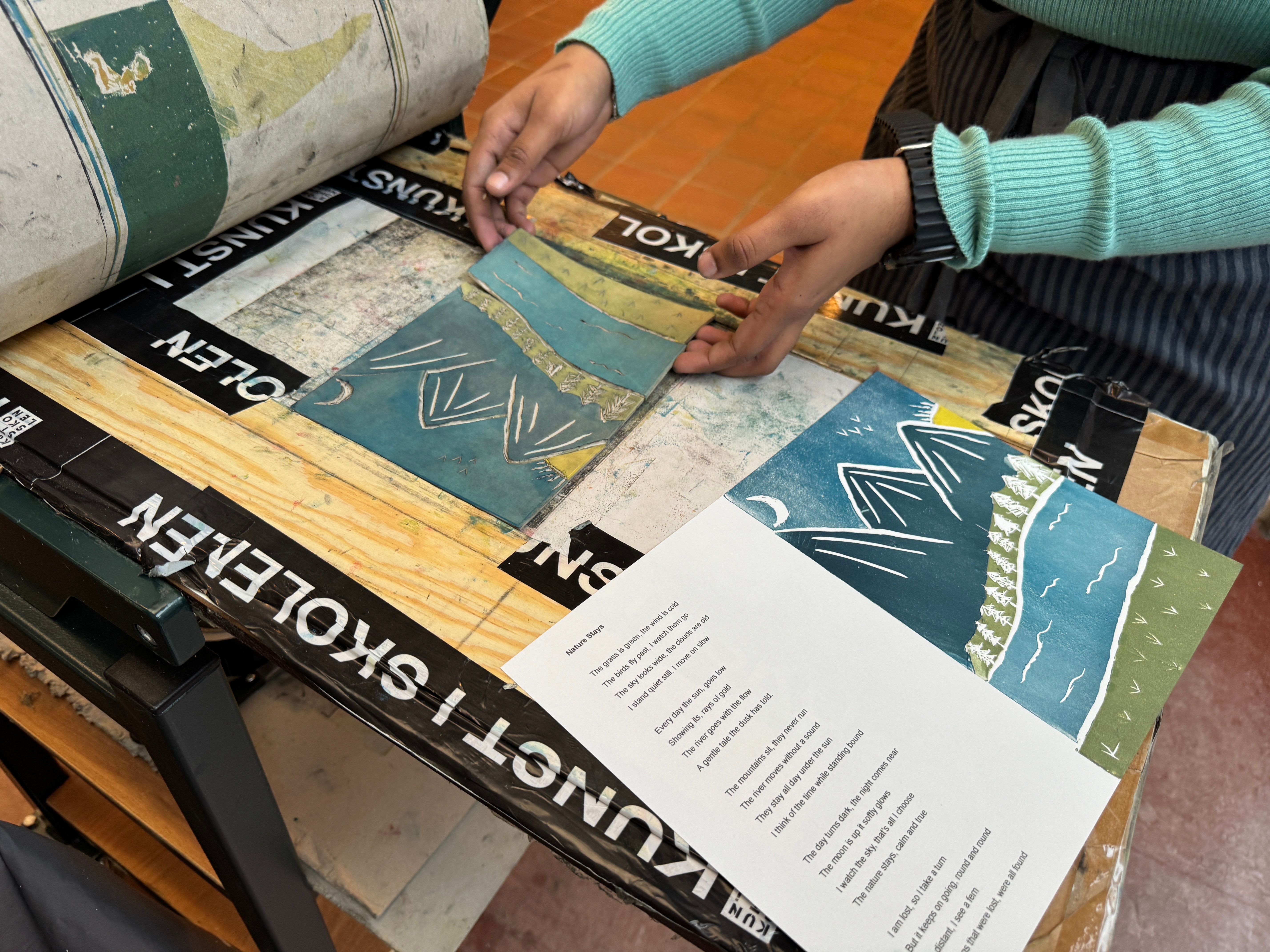 grafikk, kurs, kunst i skolen, seilet, Marianne Karlsen