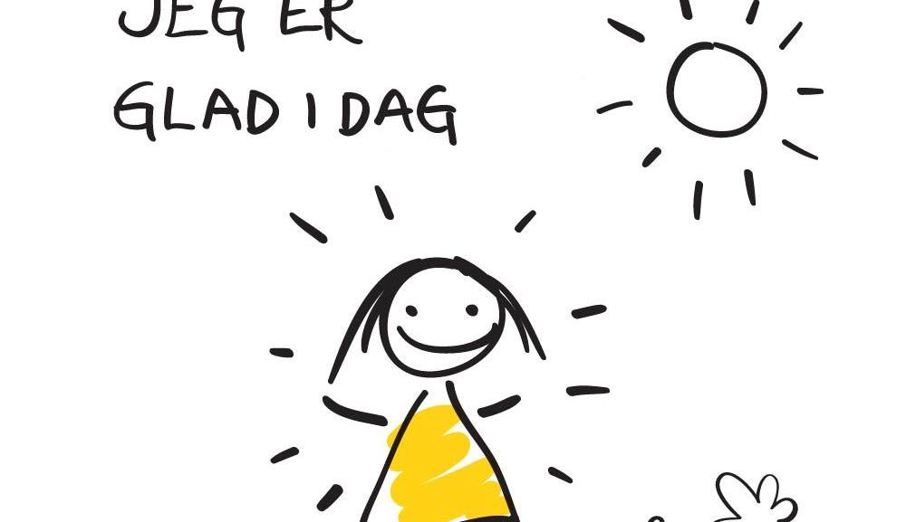 Strektegning av glad jente