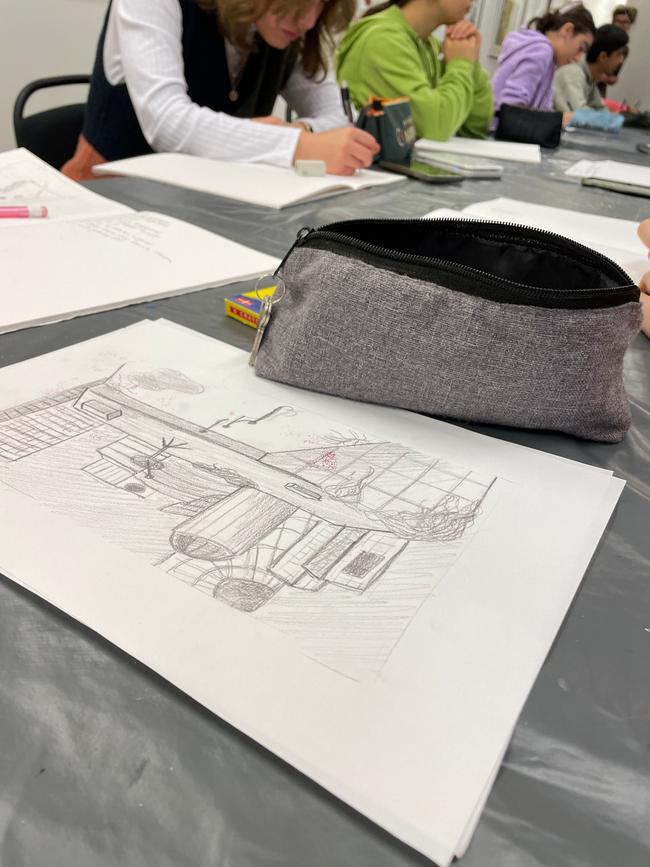 Skisse til radering på plexi.