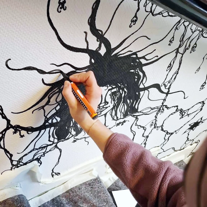 Tegnestafett på Holmen videregående skole i Asker.