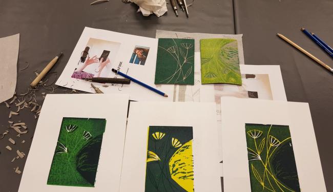 grafikk, kurs, kunst i skolen, seilet, Marianne Karlsen