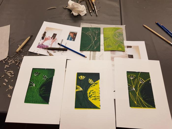 grafikk, kurs, kunst i skolen, seilet, Marianne Karlsen