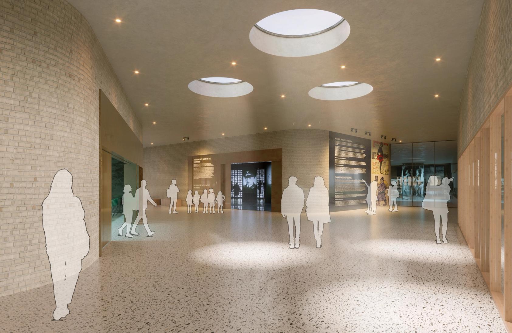 Illustratief beeld van het vernieuwde interieur van het museum van Herinneringscentrum Kamp Westerbork