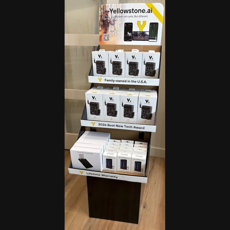 Yellowstone in-store dealer display stand