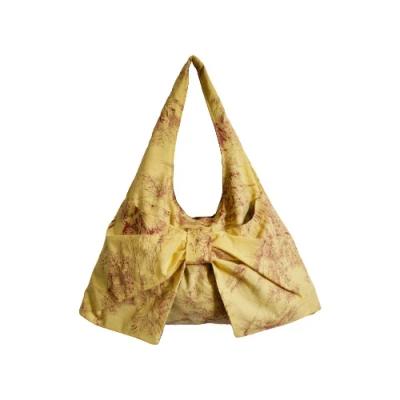 Bow bag toile de Jouy jaune