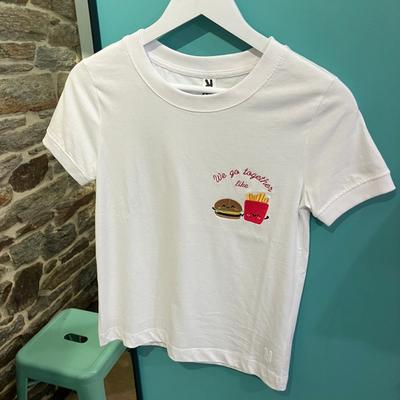 T-shirt brodé femme blanc