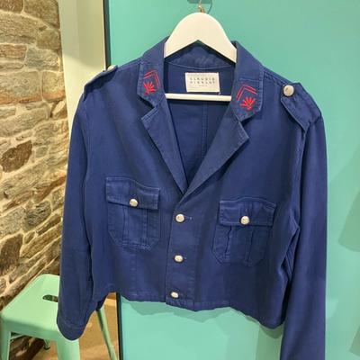Veste caban Claudie Pierlot bleue - Seconde main
