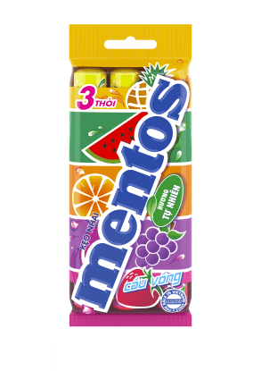 Kẹo Nhai Mentos Cầu Vồng Gói 3 Thỏi