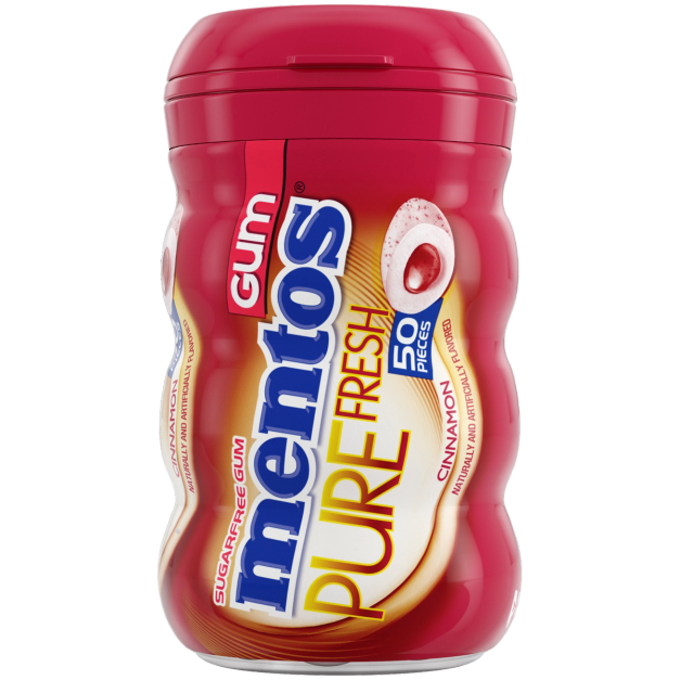 Mentos Pure Fresh Cinnamon 50pc Curvy Bottle
