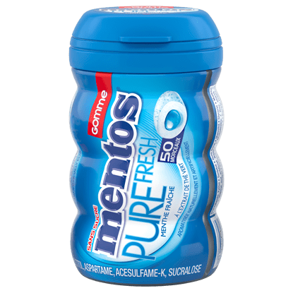 Mentos Pure Fresh Menthe Fraîche Bouteille, 50 Morceaux