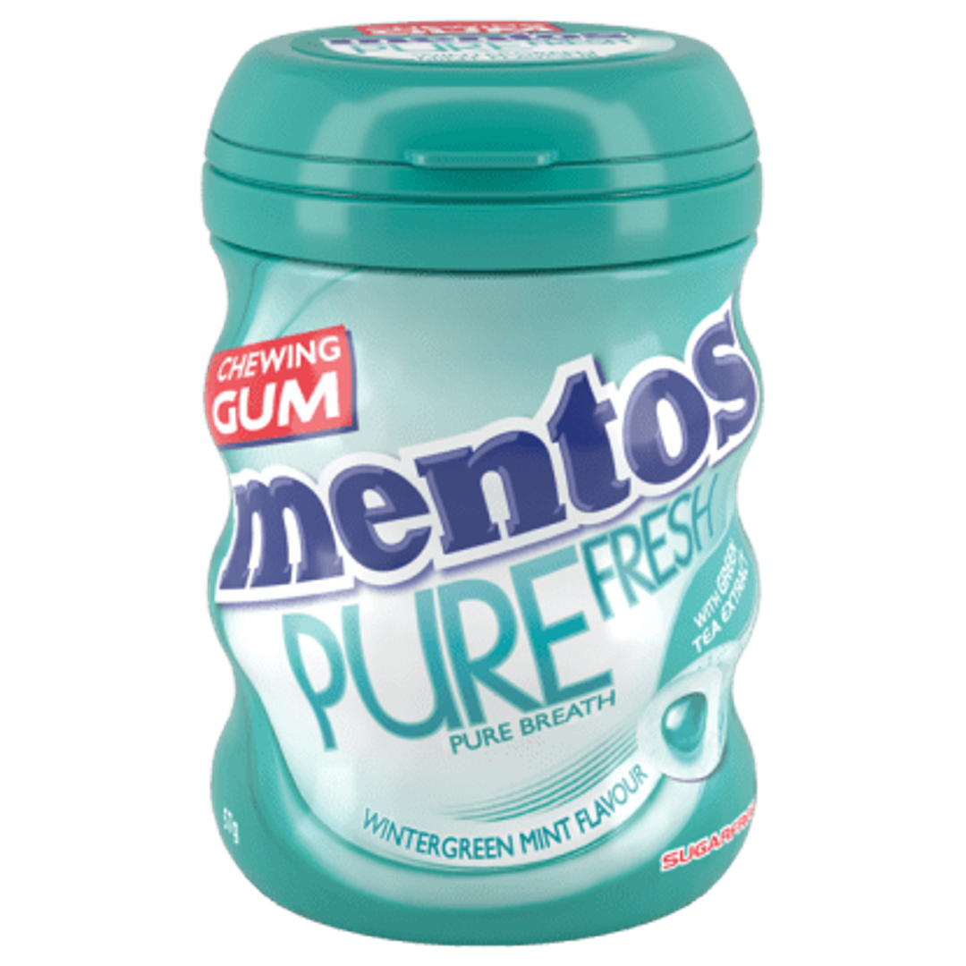 Mentos Pure Fresh Gum Wintergreen Medium Curvy Bottle