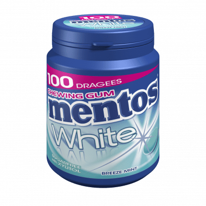 MENTOS GUM WHITE BREEZE MINT 100 PIÈCES