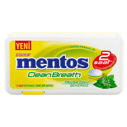Mentos 2H CleanBreath Limon Ferahlığı Tablet Şeker - Plastik Kutu