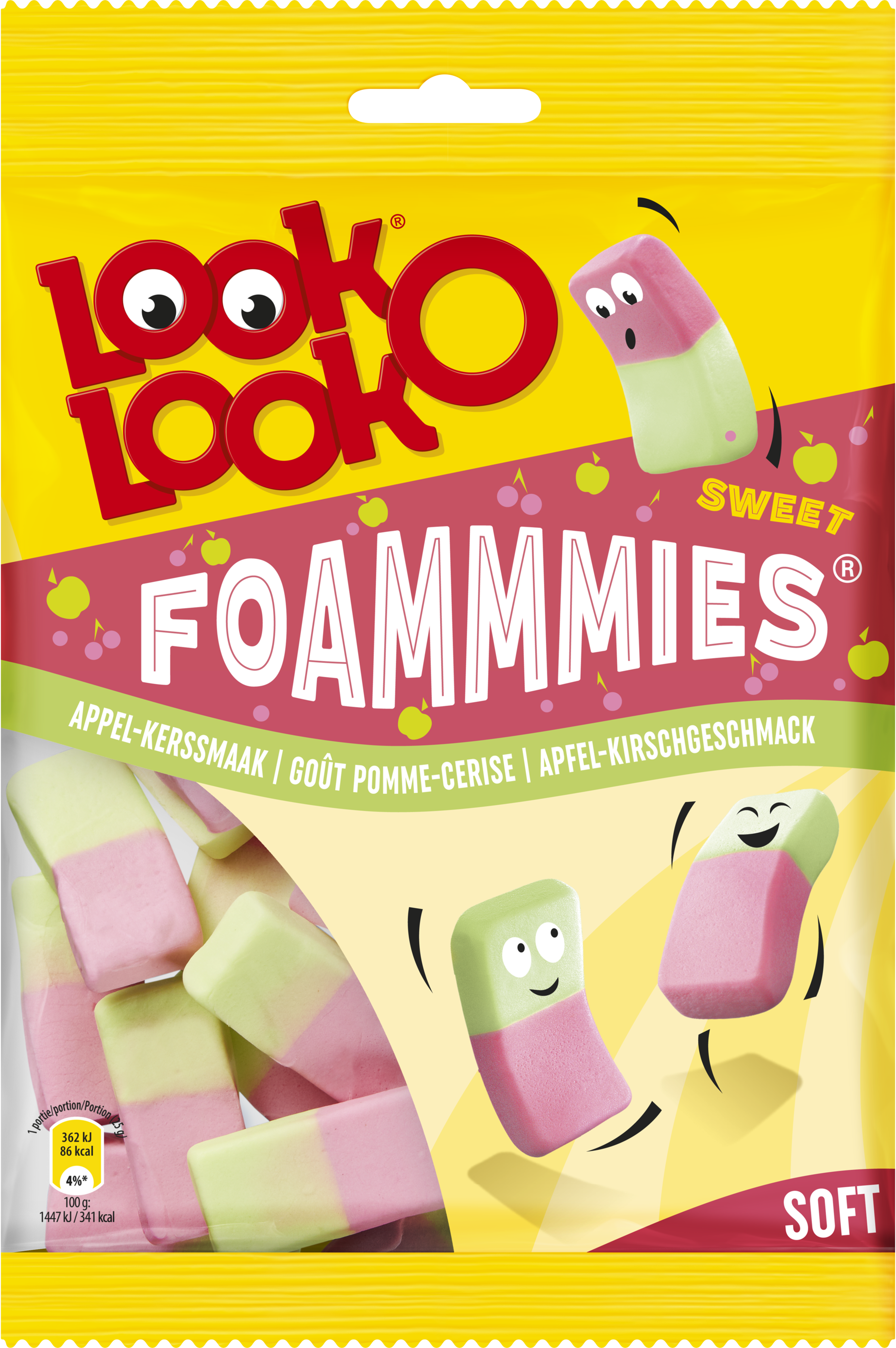 LOOK-O-LOOK FOAMMMIES ZOET APPEL - KERS