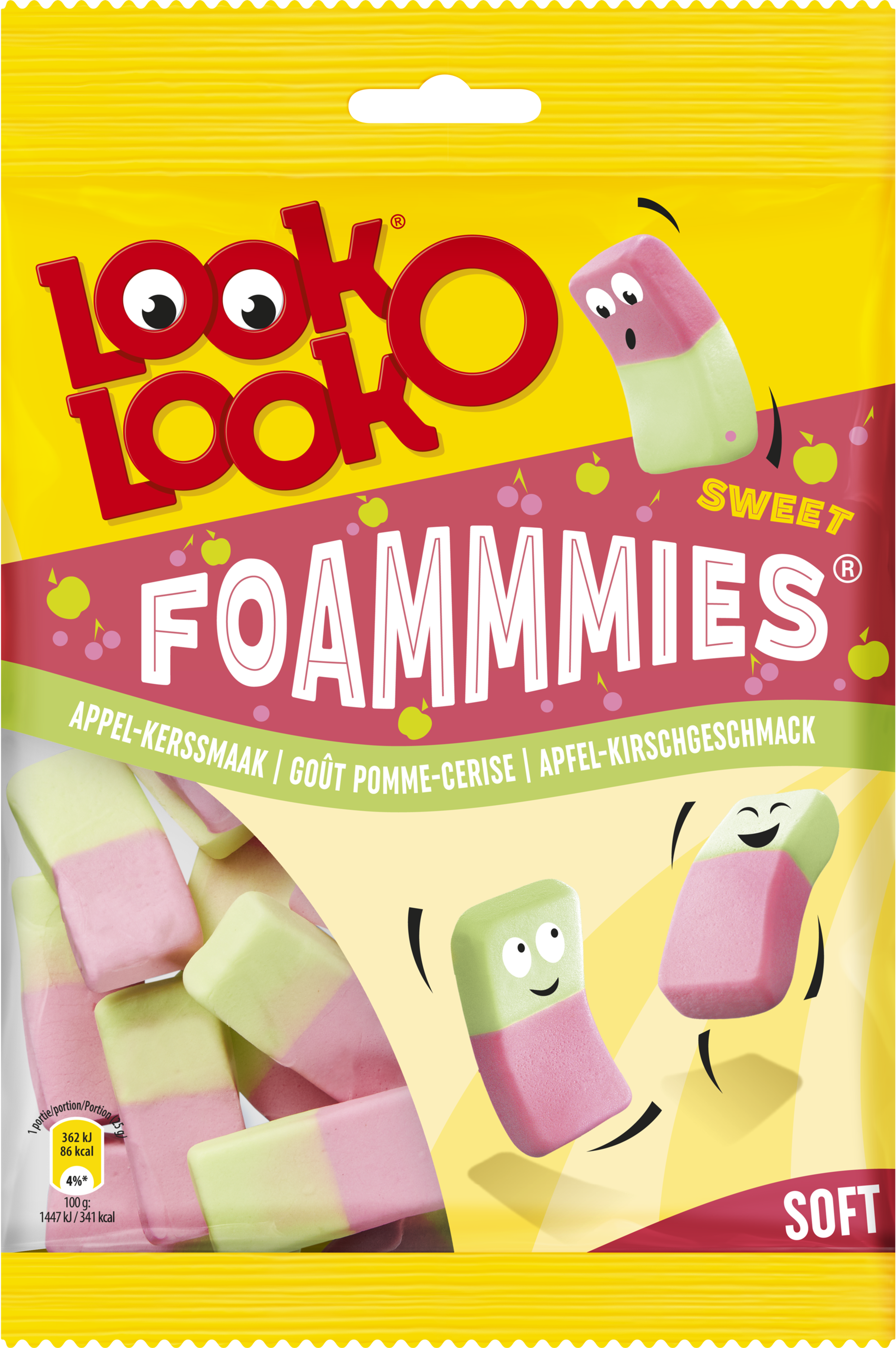 LOOK-O-LOOK FOAMMMIES ZOET APPEL - KERS