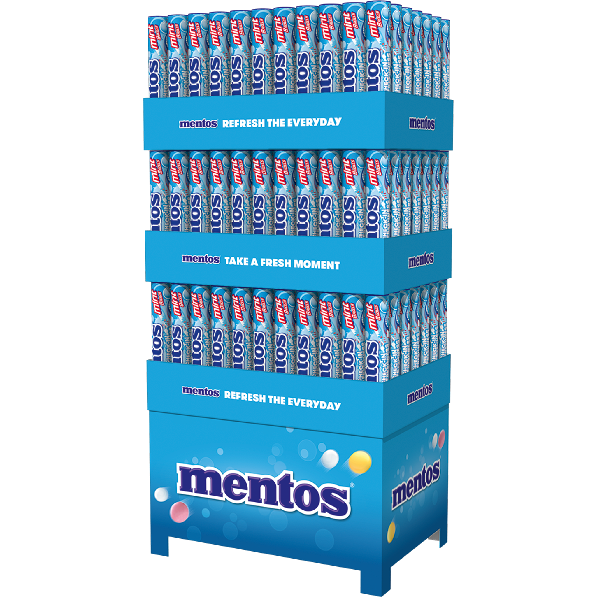 Mentos Quarterpallet Display Jumbo Roll Mint